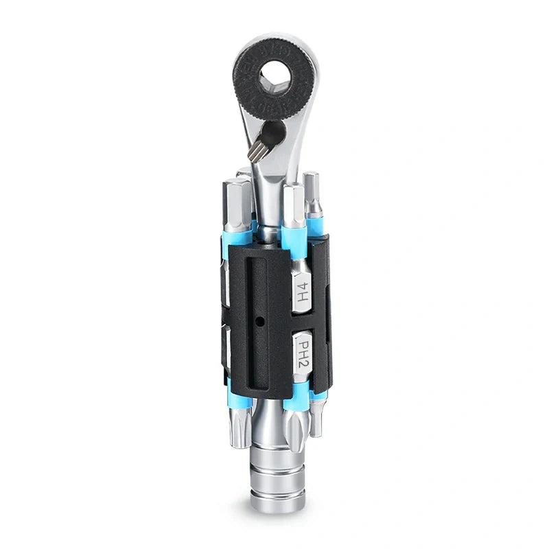 S2 Alloy Compact Ratchet Bike Repair Kit – 72‑Tooth, 8 Bits, 1/4″ Drive