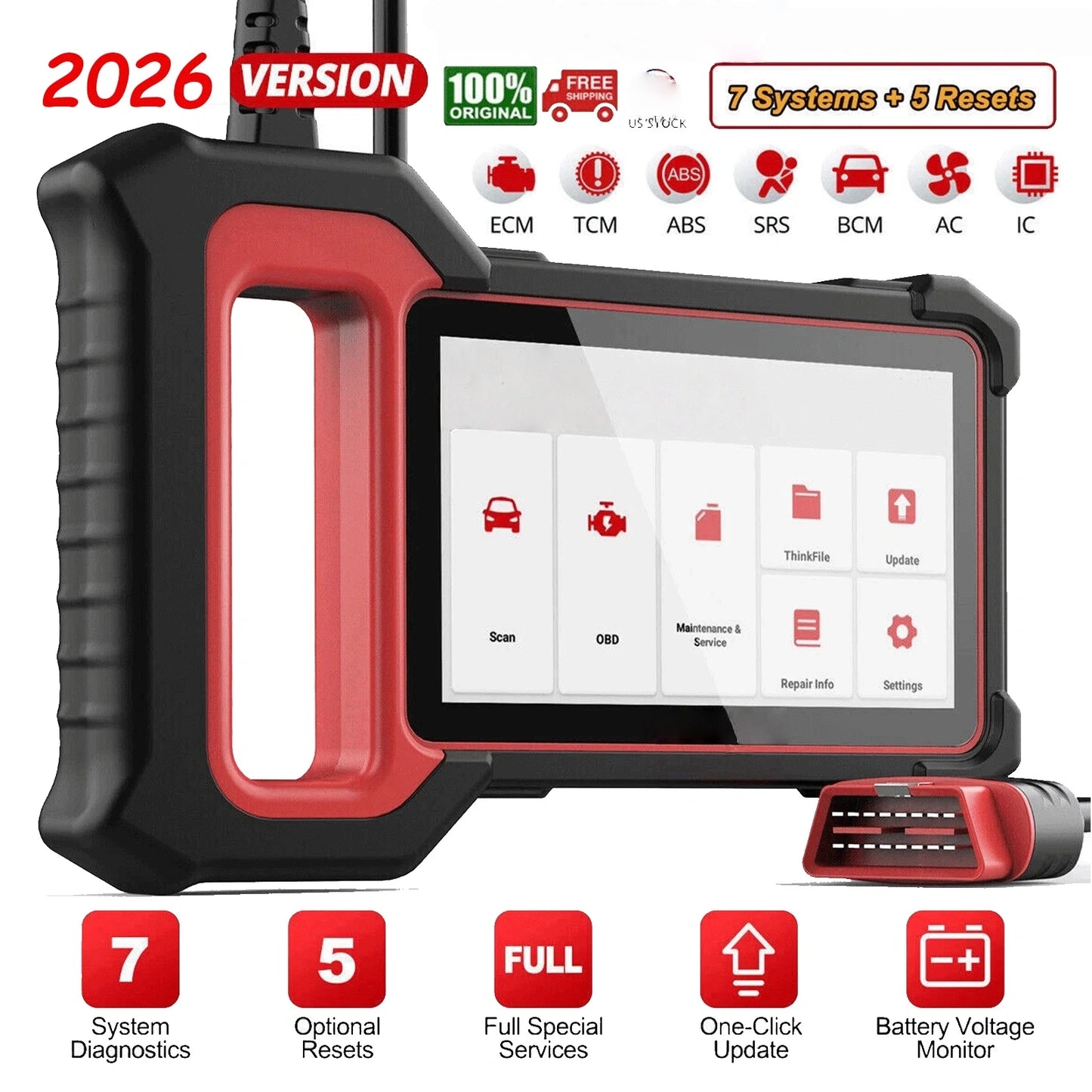 Full-System OBD2 Scanner with Bi-Directional Control & Live Data – 2026 Model